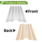 6 Pcs Door Pillar Window Trim for BMW 7-Series (1995–2001) Silver Tone