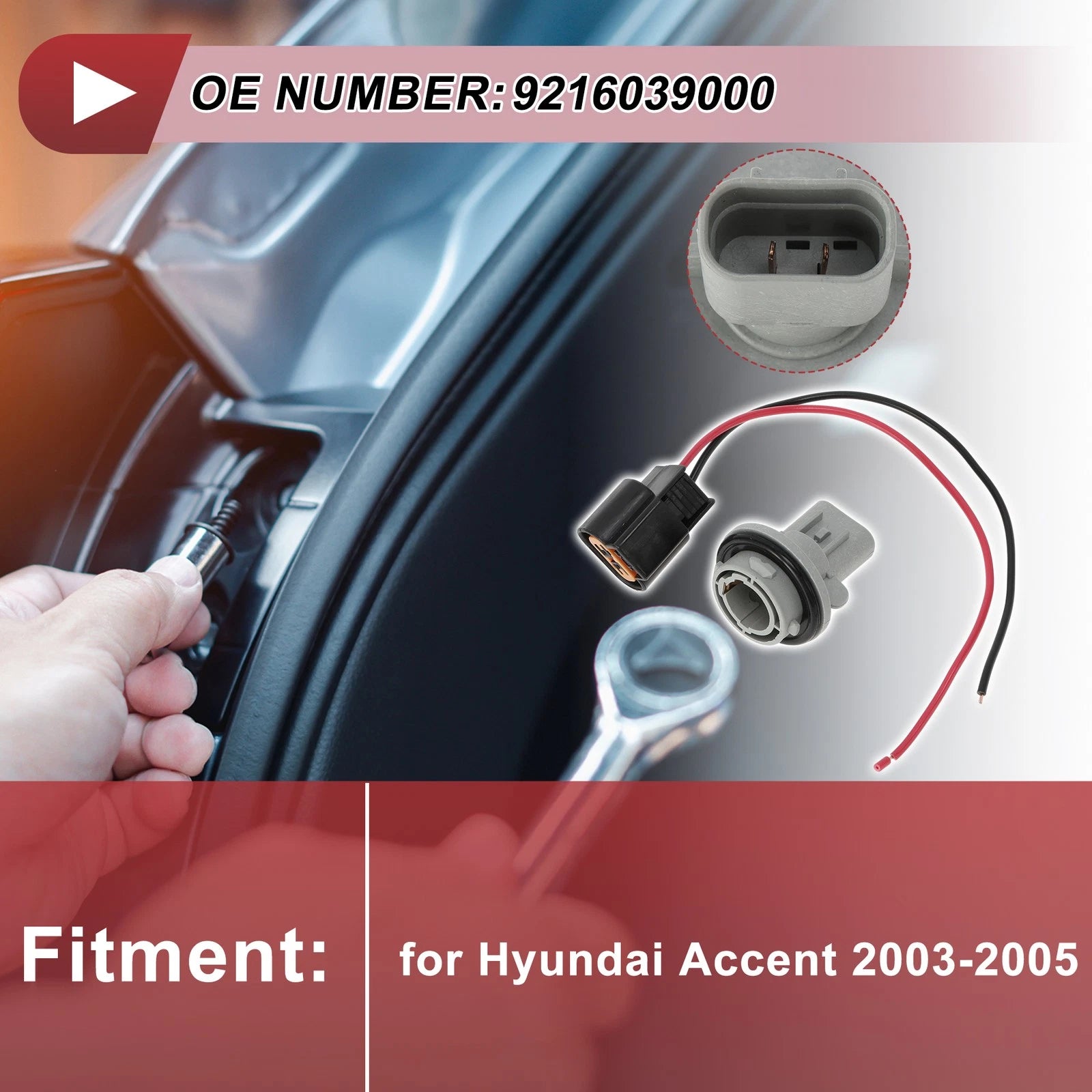 Set of 1 Turn Signal Light Socket Wiring for Hyundai Accent (2003–2005) No. 9216039000