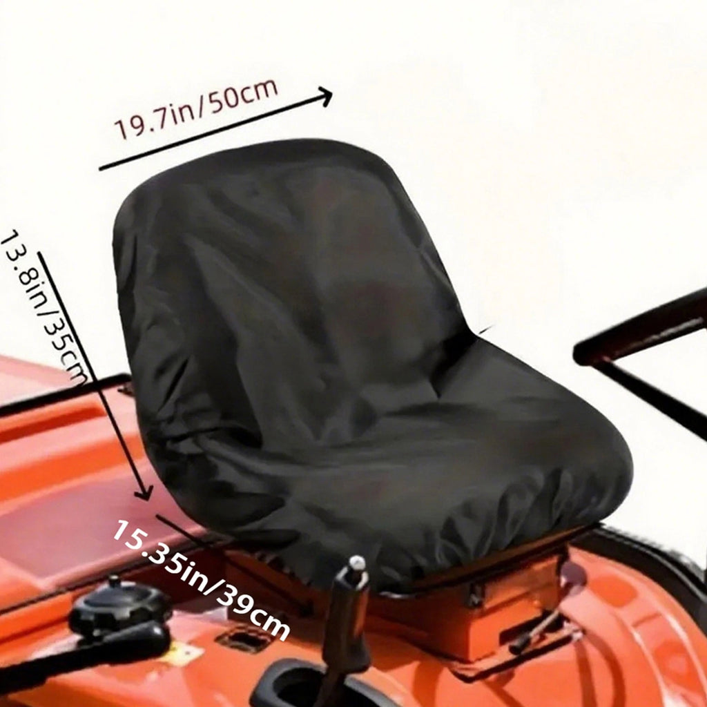 Black Waterproof Tractor Seat Cover for Riding Lawn Mower (50x39x35cm)