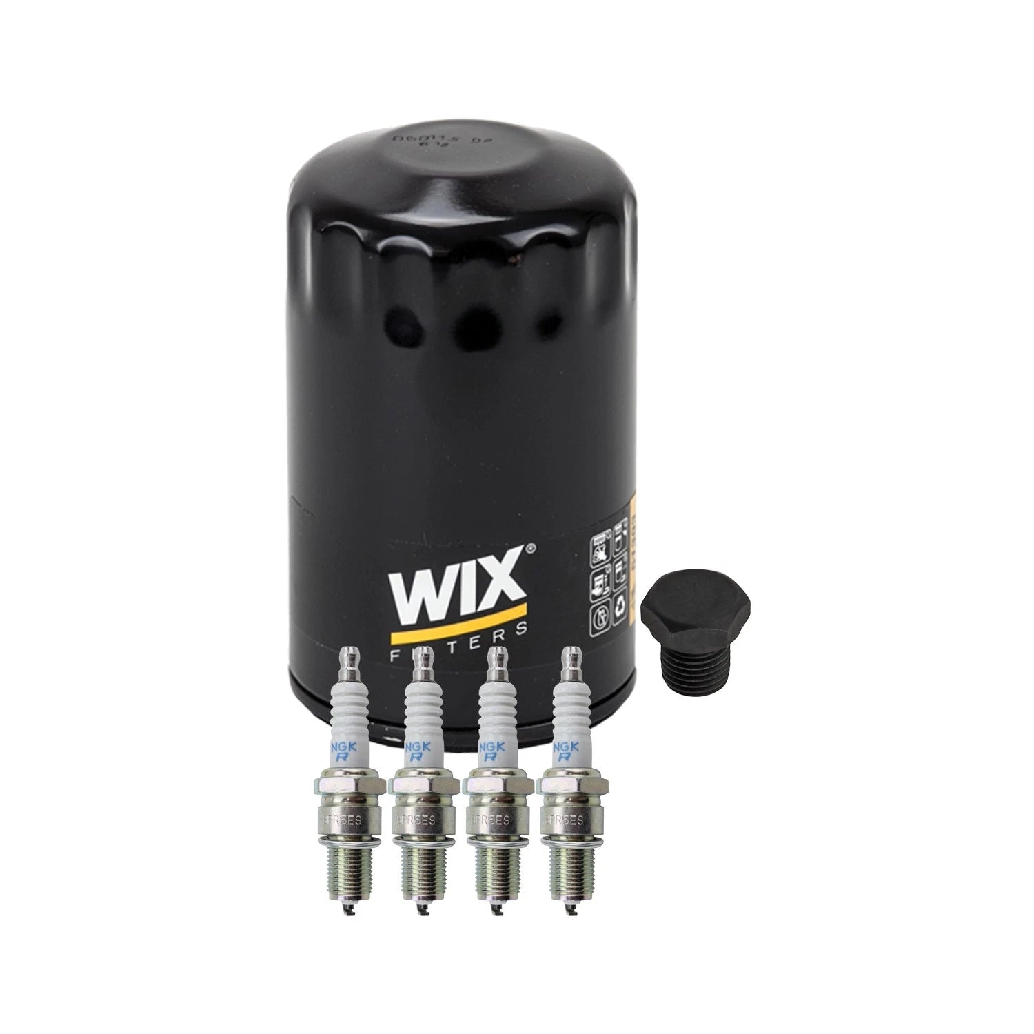 Wix Engine Oil Filter & NGK 4 Spark Plugs Kit for Volkswagen Rabbit Pickup (1980–1984)