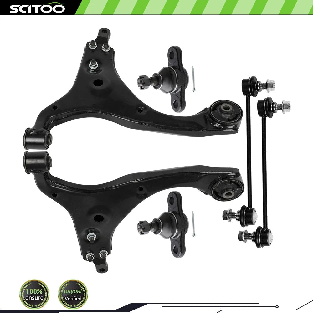 Set of 6 Front Control Arm Ball Joint Suspension Sway Bar for Hyundai Elantra (2007–2012)
