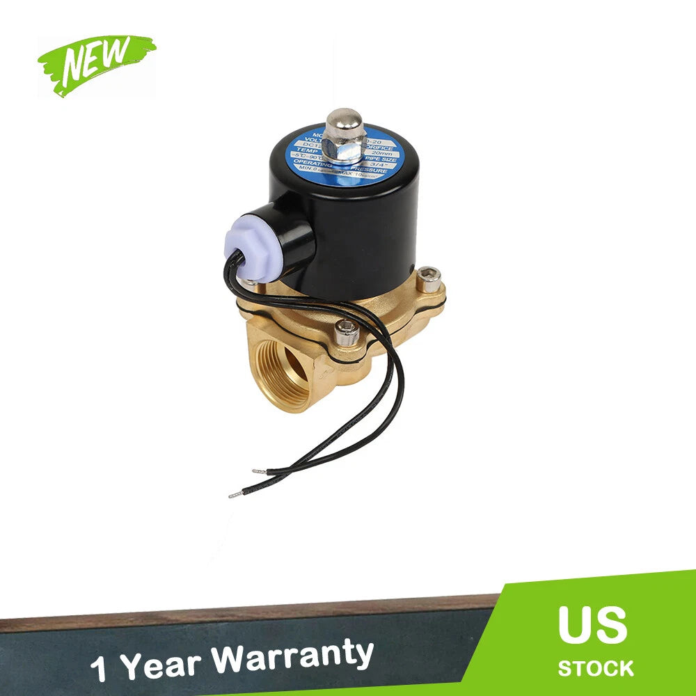 12V Electric Solenoid Valve for Gas Oil Water (3/4” DN20)