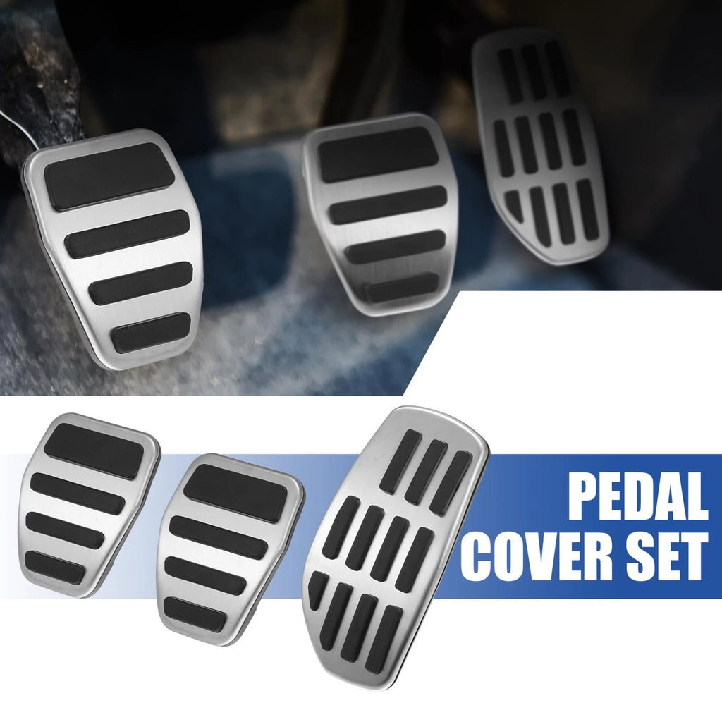 Clutch Brake Gas Accelerator Pedal Kit for Nissan (2014–2020) Silver Tone