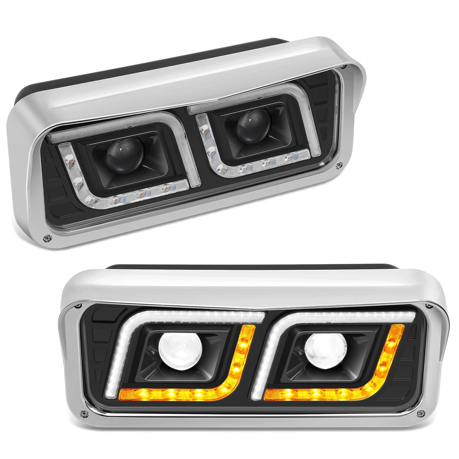 LED DRL + Signal Projector Headlight for Western Star 4800, Kenworth W900 (1981–2019)
