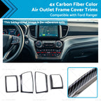 4X Carbon Fiber Air Outlet Frame Cover Trim for Ford Ranger (2015–2022)
