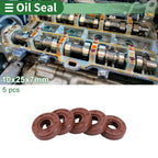 Set of 5 Oil Seal Ring 10x25x7mm for Various Models (Fluorine Rubber)