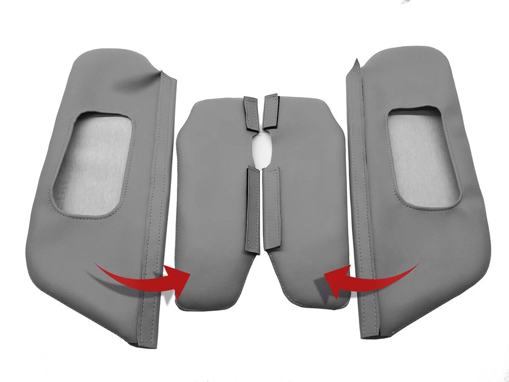 Sunvisors Extension Covers for Ford F250 F350 F450 (1999–2007) Med Flint Gray