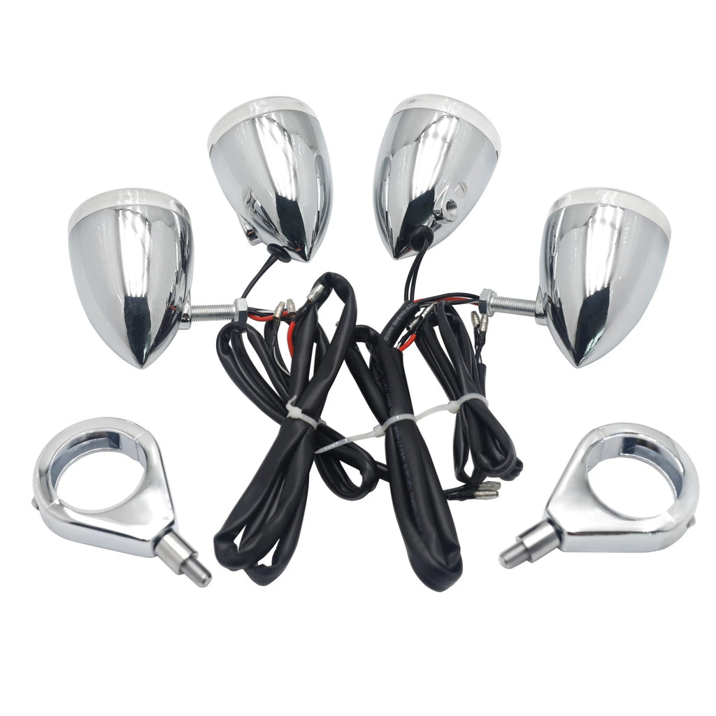 Turn Signal Kit for Harley Motorcycle (LED, 41mm, Clear Lens)