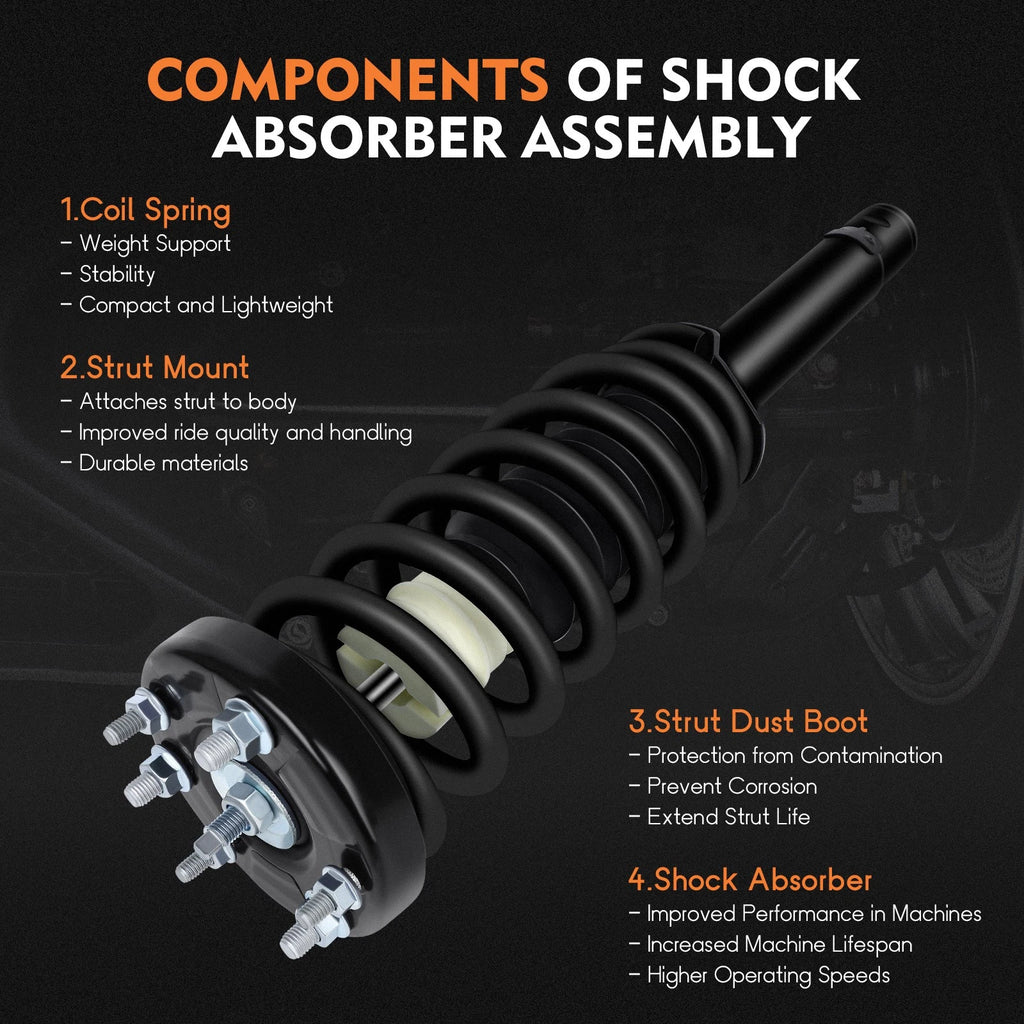 Set of 4 Complete Struts Shocks Springs for Acura TL (2004–2008)