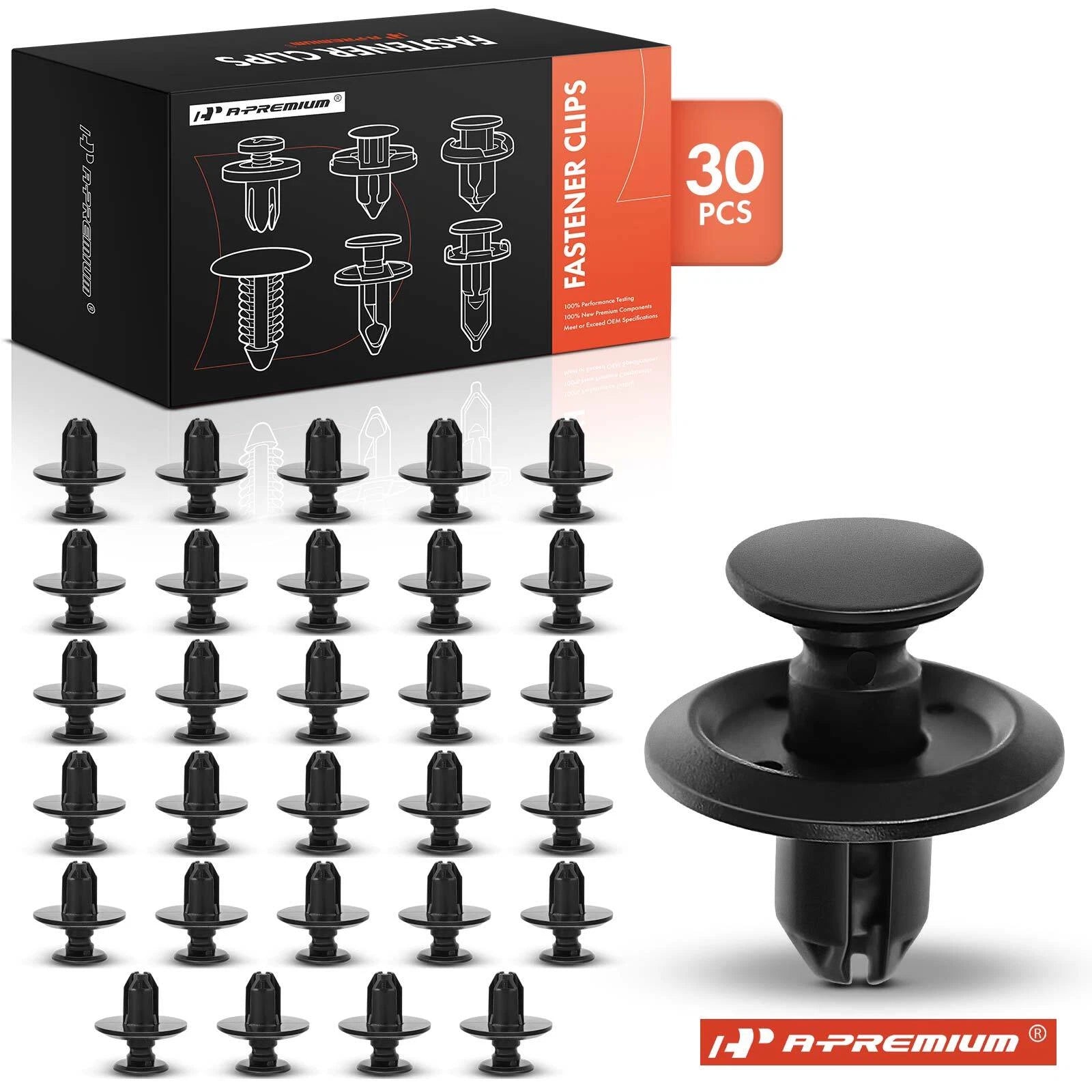 30Pcs 8mm Nylon Fender Apron Clips for Mitsubishi 