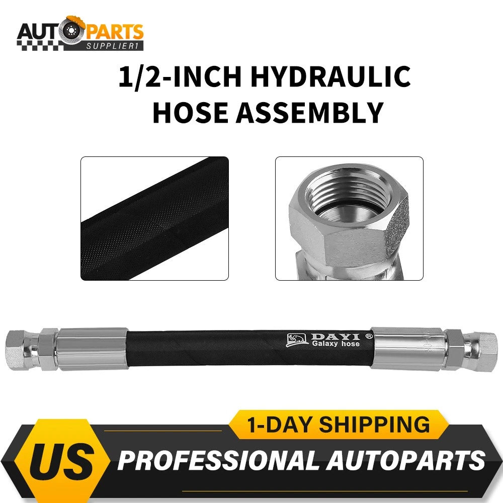 1/2" Hydraulic Hose Assembly #8 JIC Female Straight Ends 4000 PSI