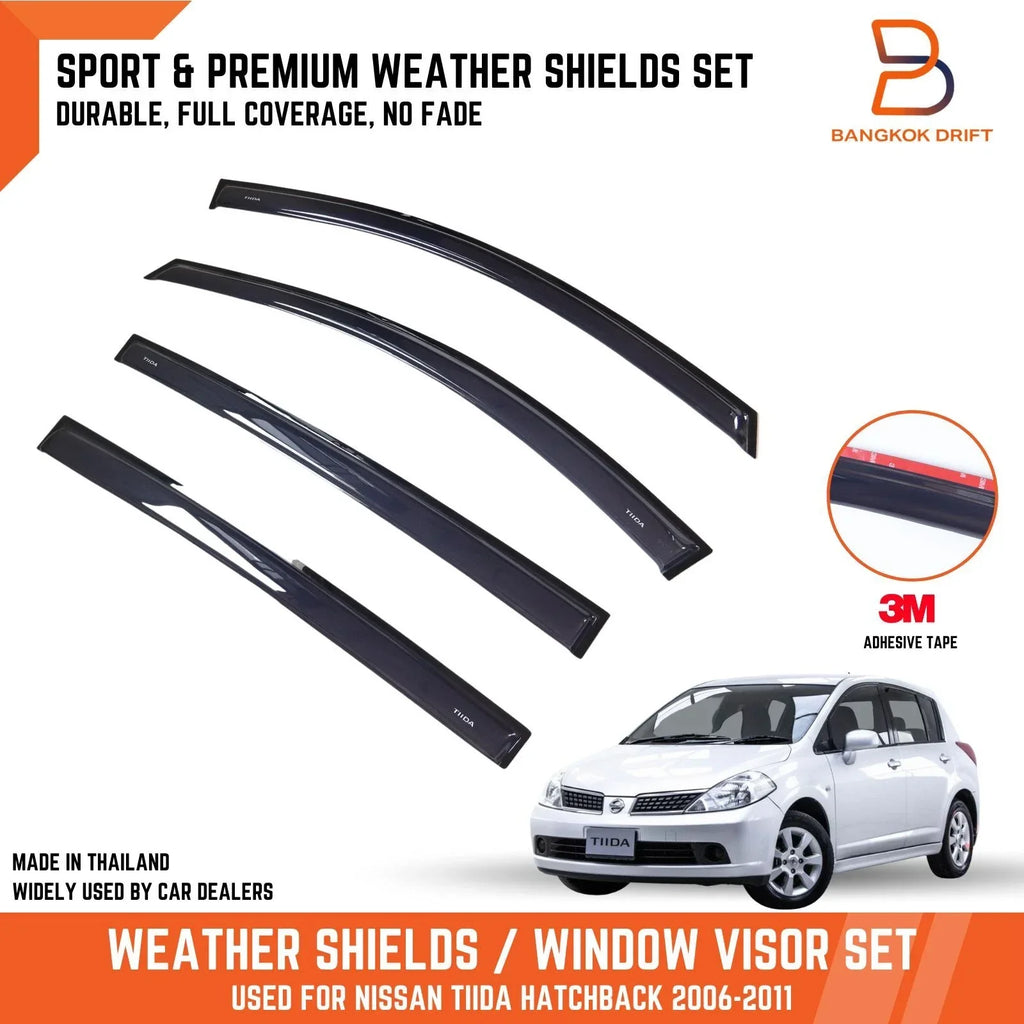 Weather Shield Window Visor Rain Guard for Nissan Tiida C11 (06-12)