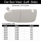 Left Driver Side Sun Visor for Dodge Ram 1500 2500 (2002–2009) 1CT11TL2AA Gray
