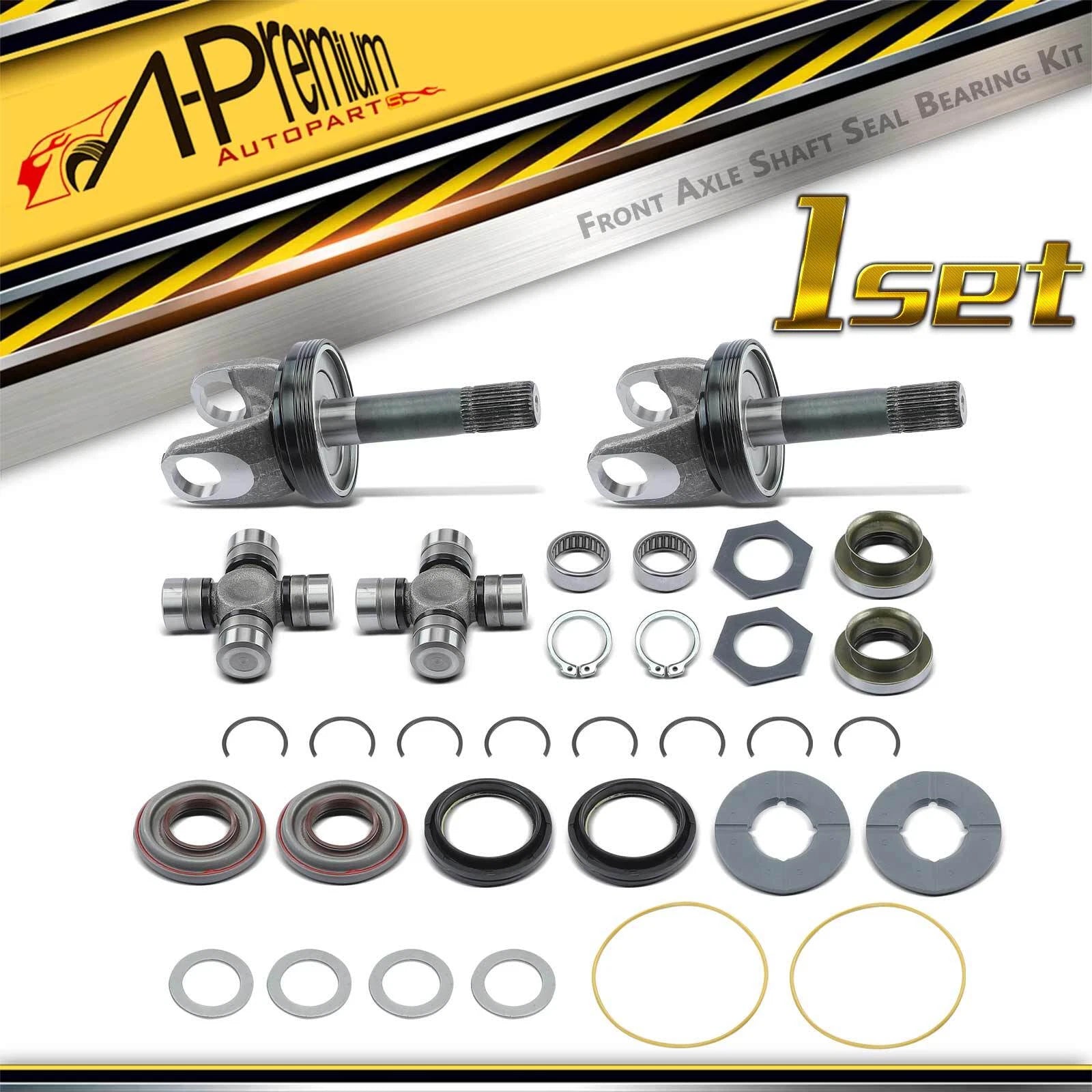 2X Front Axle Shaft Seal and Bearing Kit for Ford F-250 Super Duty (2005–2023)