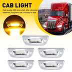 5X Clear Amber 9 LED Cab Top Roof Marker Lights for Kenworth T680, Peterbilt 579 (2017–2023)