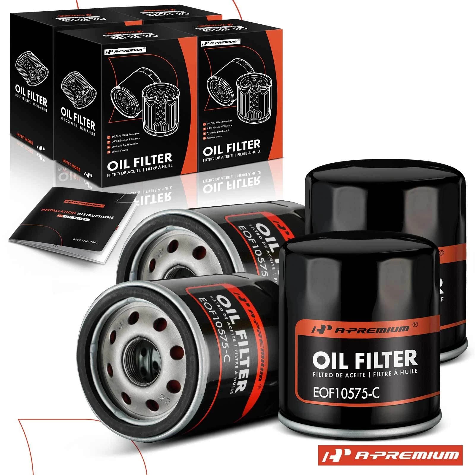 Set of 4 Engine Oil Filters for Ford F-150 (2011–2023) & Chevrolet Silverado 1500