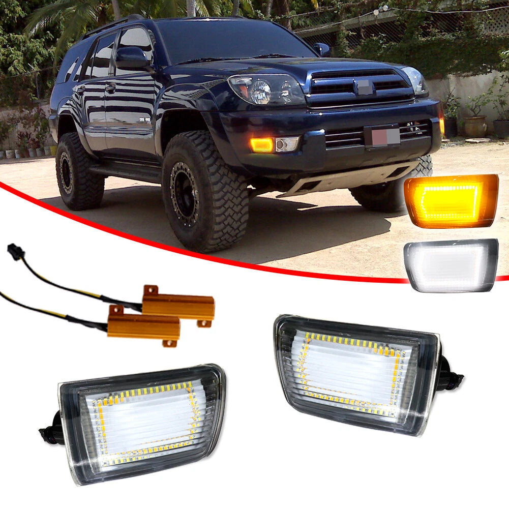 Clear Switchback Amber LED DRL Front Signal Lights for Toyota 4Runner (2003–2005)
