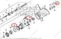 Lower Unit Seal Kit for Honda 40HP 50HP BF50D (91252-ZW4-003, 91351-ZZ5-003)