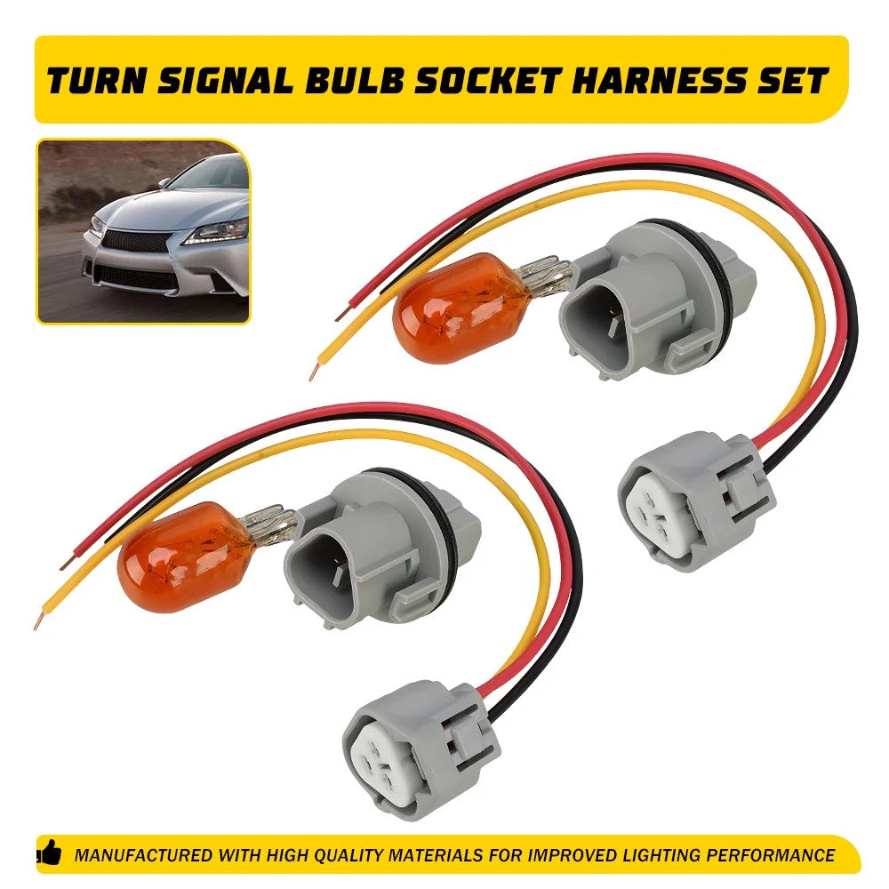 Set of 2 Front Turn Signal Light Bulb Socket Harness for Nissan Frontier (2009–2021)