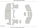 EVA Pad Swim Platform Cockpit Flooring Mat for Hurricane 220 Sundeck (2012)