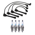 Denso 7mm Wire Set & 4 Iridium Spark Plugs for Kia Hyundai L4