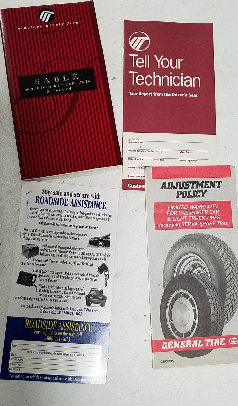 Owner's Manual Case with Inserts for Mercury Sable (1995)