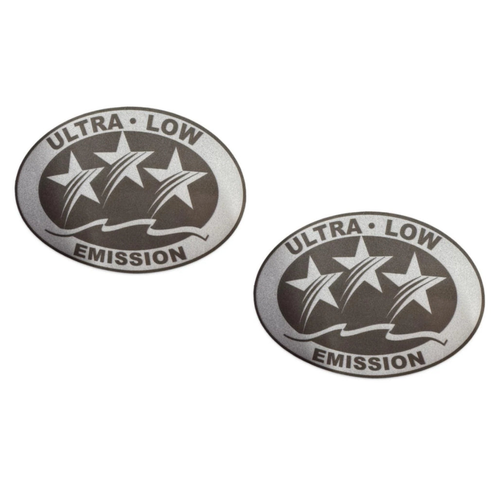 Set of 2 Ultra Low Emission CA DOT Graphic Stickers Light Gray 3.03"x2.24"