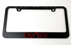 Matte Black Premium License Plate Frame w Red Outline Script for Chevy C10 (1960–1969)