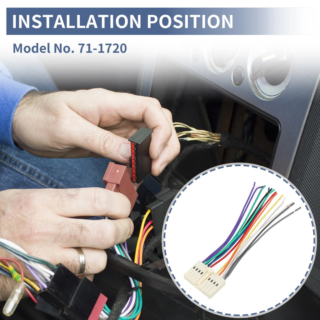 Set of 2 Car Stereo CD Player Wiring Harness 71-1720 for Honda Accord (1986–1997)