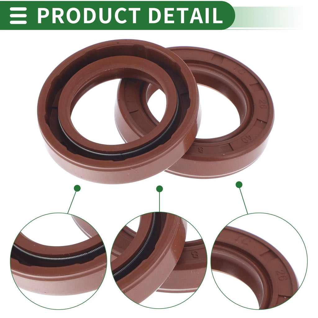 Set of 5 Oil Seal Rotary Shaft Seal FKM Rubber 26x40x8mm