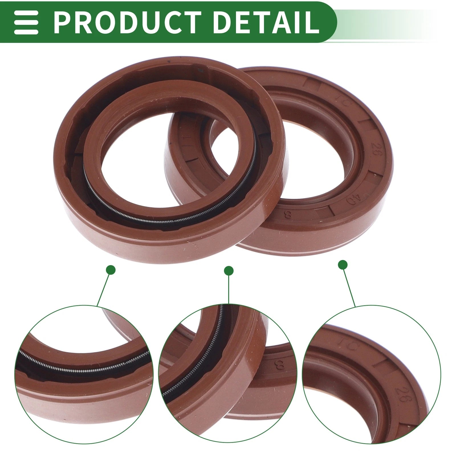 Set of 5 Oil Seal Rotary Shaft Seal FKM Rubber 26x40x8mm