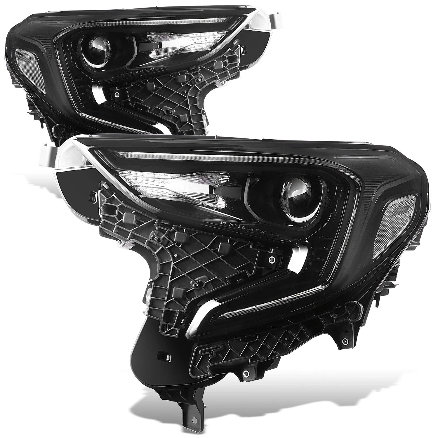 Projector Headlights Lamps for GMC Terrain (2018–2021) - Black Housing, Amber Corner
