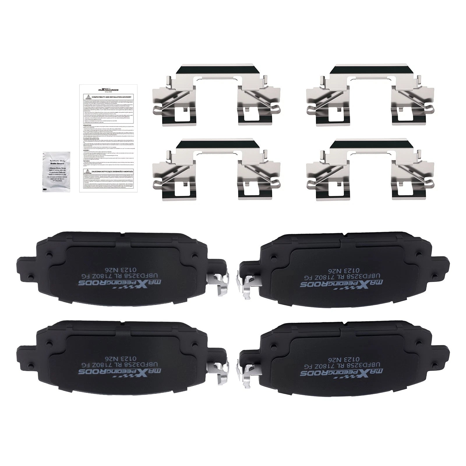 Set of 4 Front Ceramic Brake Pads Kit for Nissan Kicks (2021–2024), Sentra (2020–2024) P2310