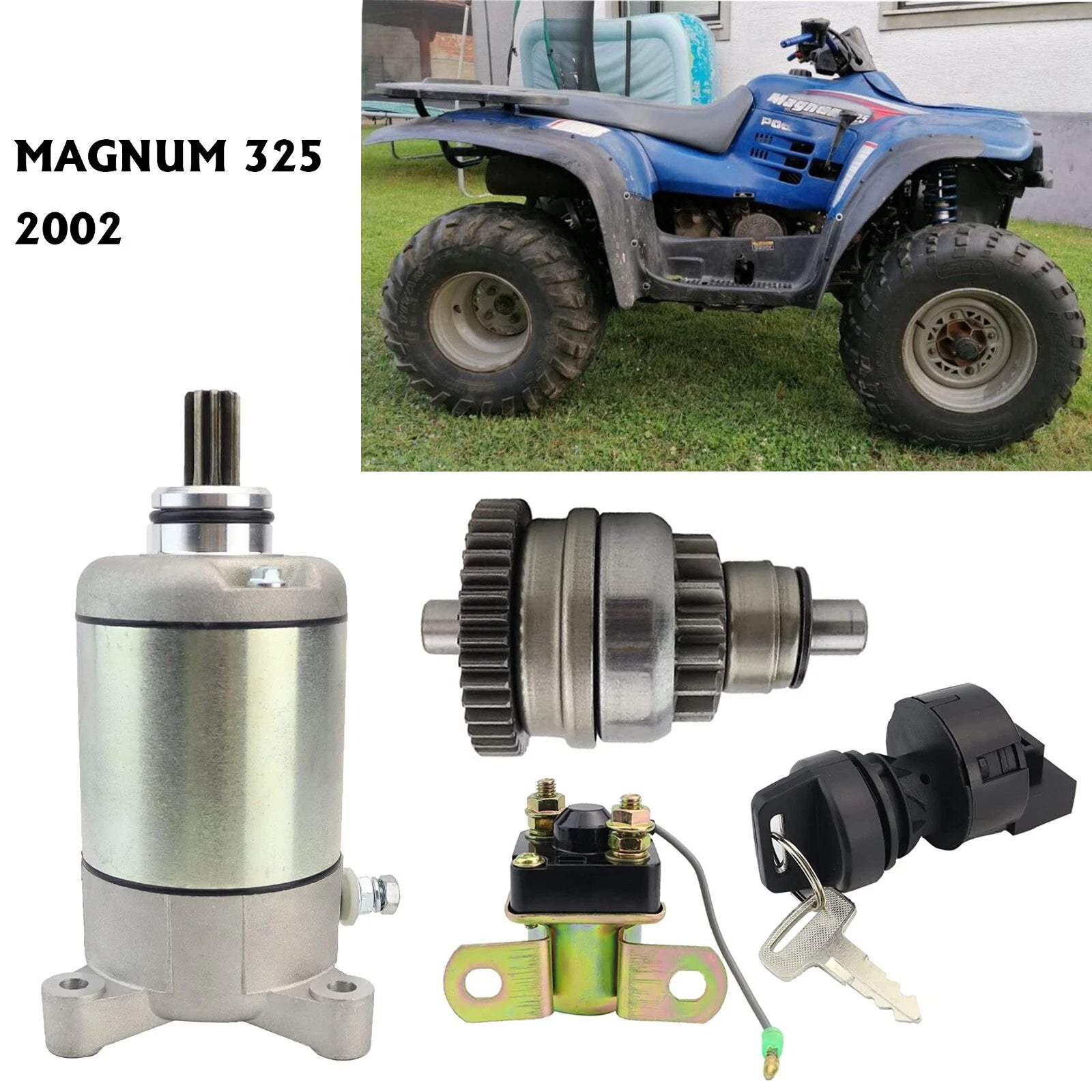 Starter Motor & Bendix & Relay & Key Switch for Polaris Magnum 325 (2002)