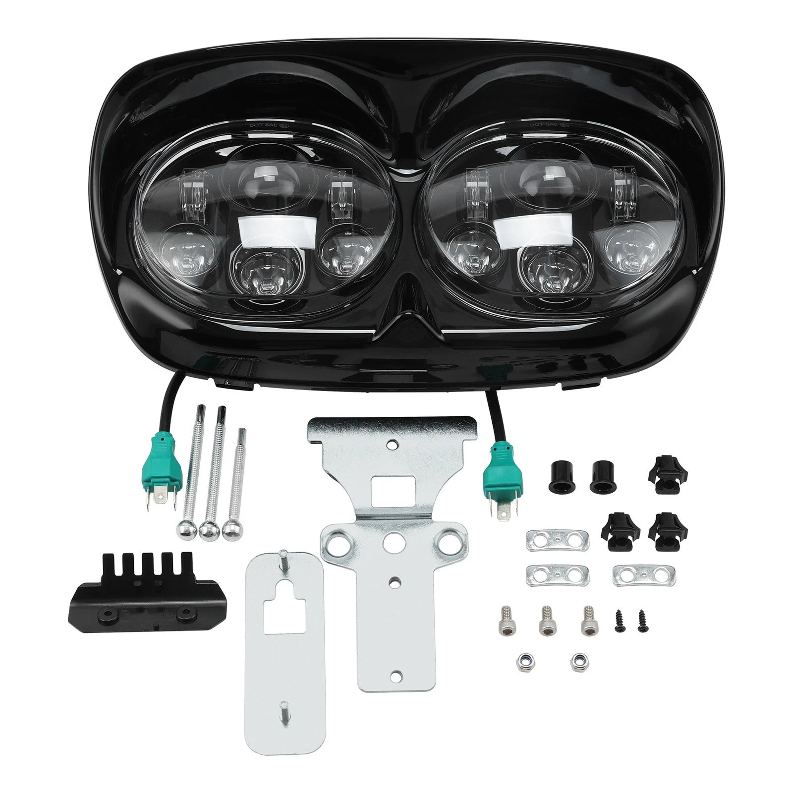 2X 5 3/4" Dual LED Projector Headlight for Harley Road Glide (1998–2013)