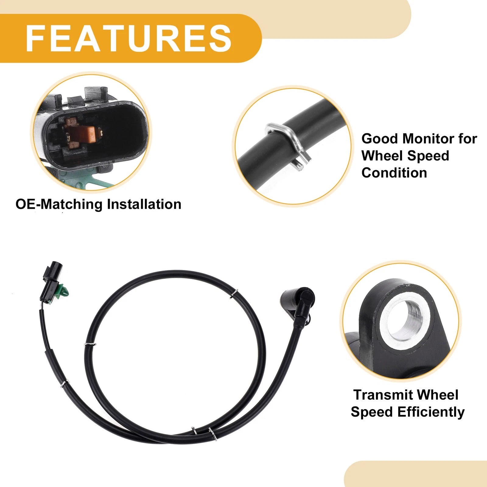 ABS Wheel Speed Sensor No.MR307049 for Mitsubishi Montero (1997–2000) Rear