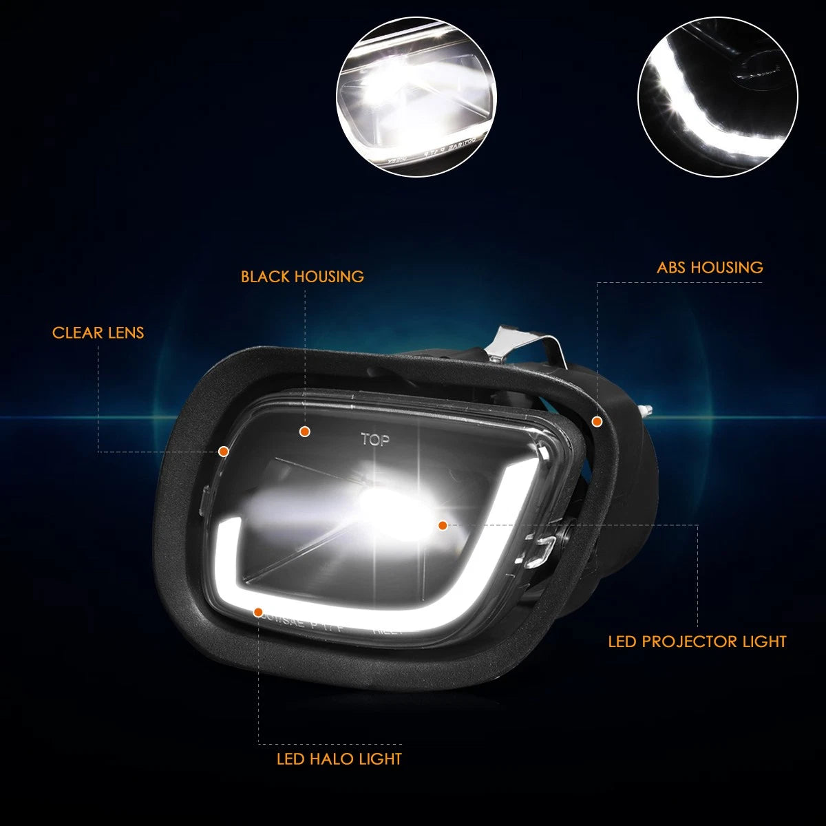 LED DRL Projector Fog Lights for Freightliner Cascadia (2008–2017)