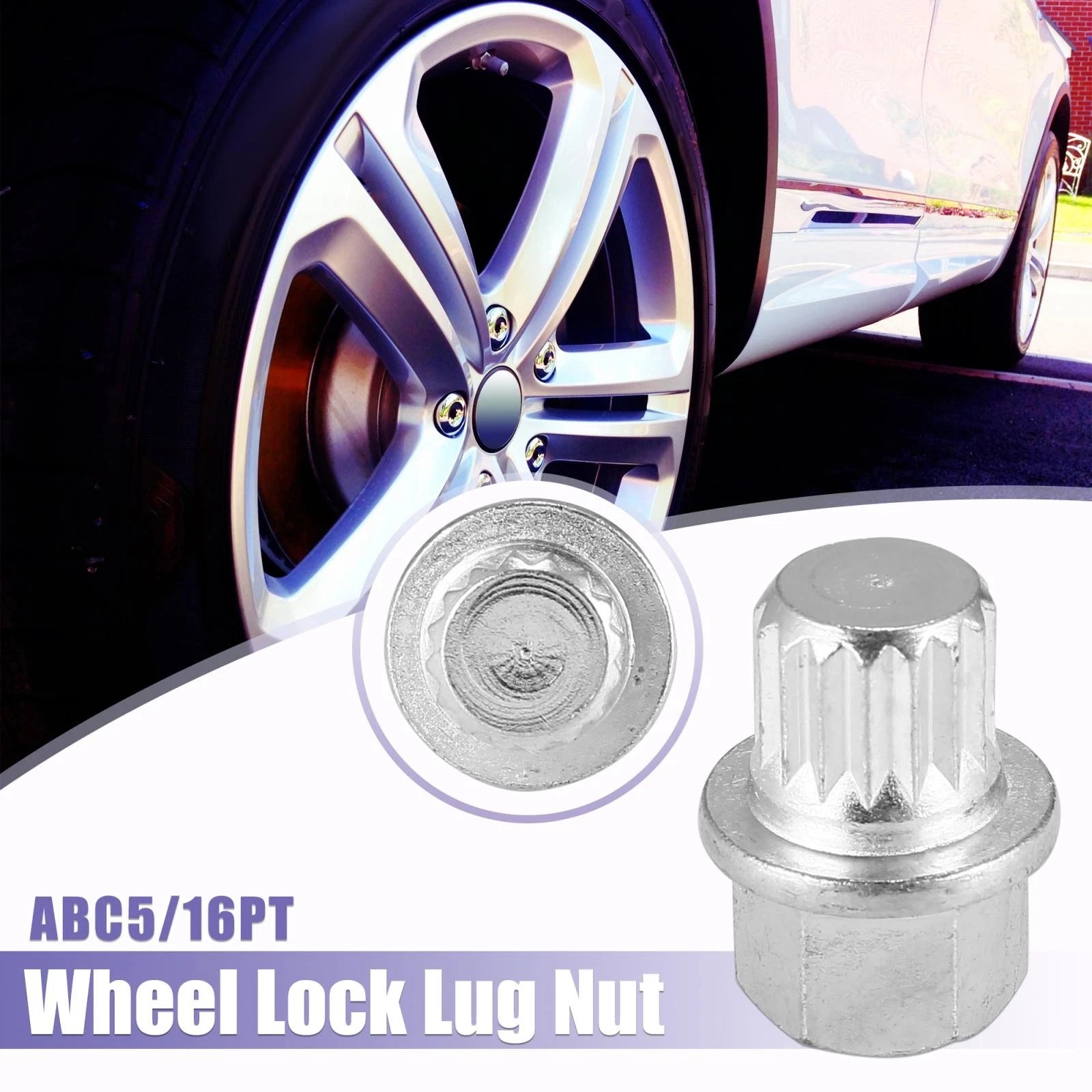 Anti Theft Wheel Lock Lug Nut Screw Removal Key for VW Audi (ABC5/16PT)