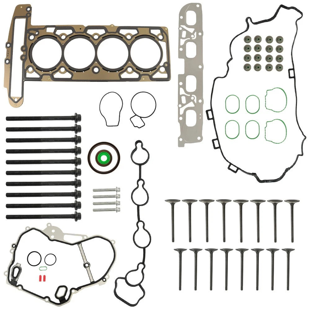 Set of 16 Head Gasket Bolts & Intake Exhaust Valves for Chevrolet Buick GMC (2010–2016)