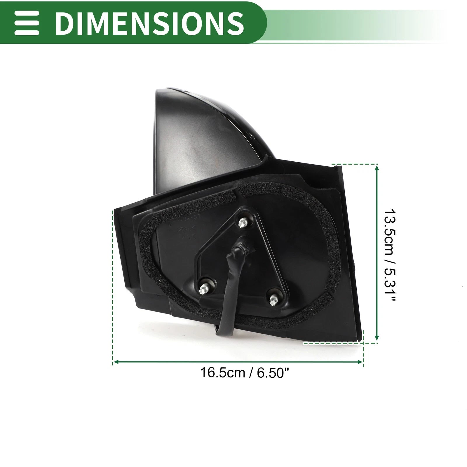 Left Side Door Mirror for Toyota Yaris Hatchback (2012–2018) Manual Folding Gloss Black