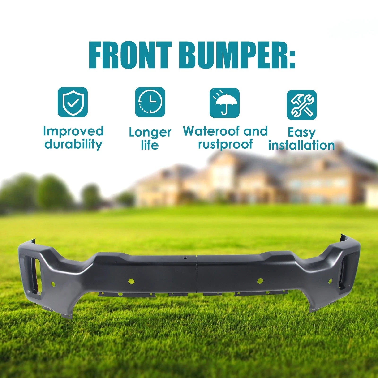 Black Steel Front Bumper for GMC Sierra 2500 HD 3500 HD (2020–2023)