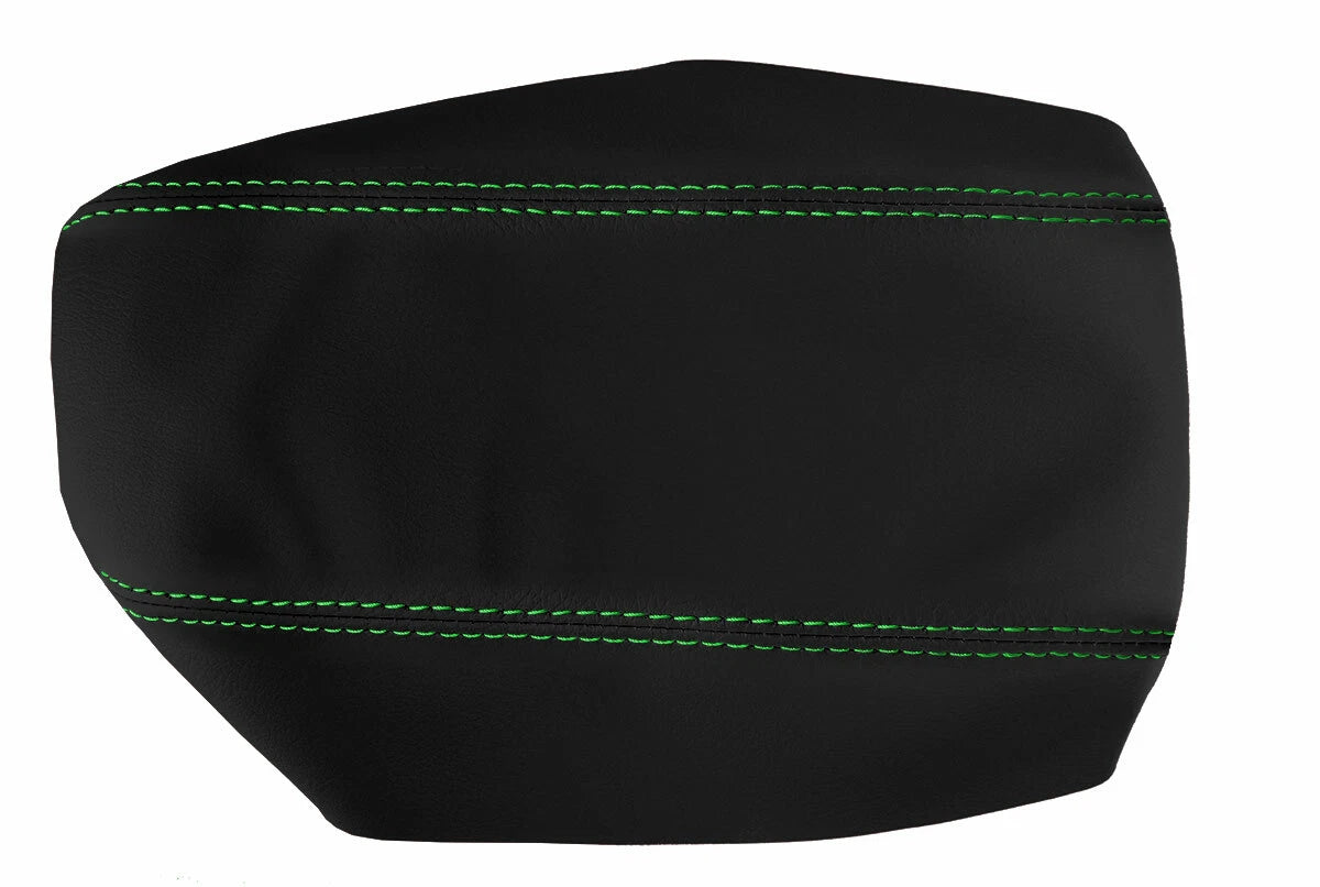 Leather Console Lid Armrest Cover for Honda Civic (2006–2011) Green Stitch