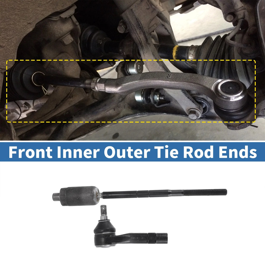 Set of 4 Front Inner Outer Tie Rod End Links for Ford Explorer (2002–2003)