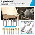Set of 10 3mm Titanium Mini HSS Router Bits for Electric Tools