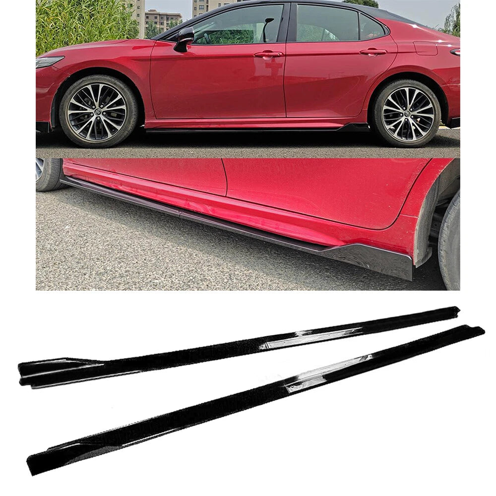 Glossy Black JDM AR Style Side Skirt Extension Kit for Toyota Camry (2018–2022)