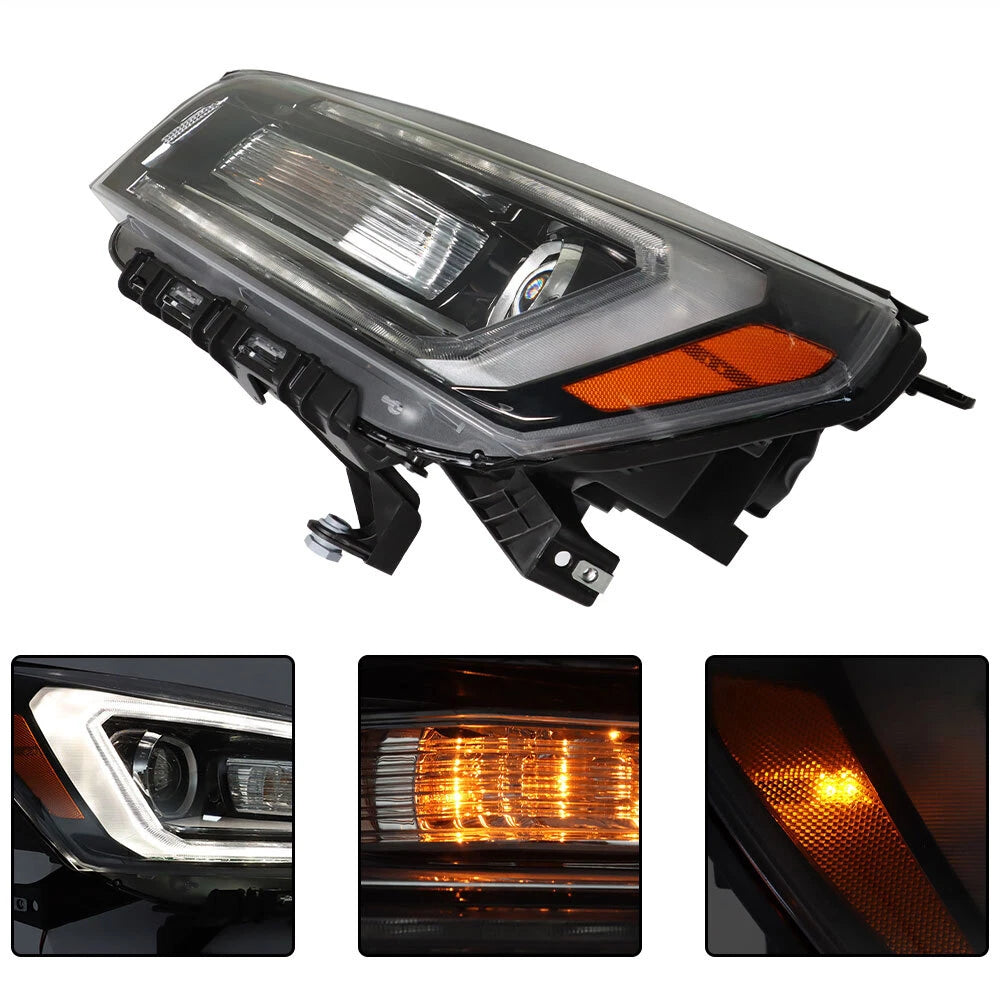 Halogen Projector Headlight for GMC Acadia (2013–2016) Black Driver Side