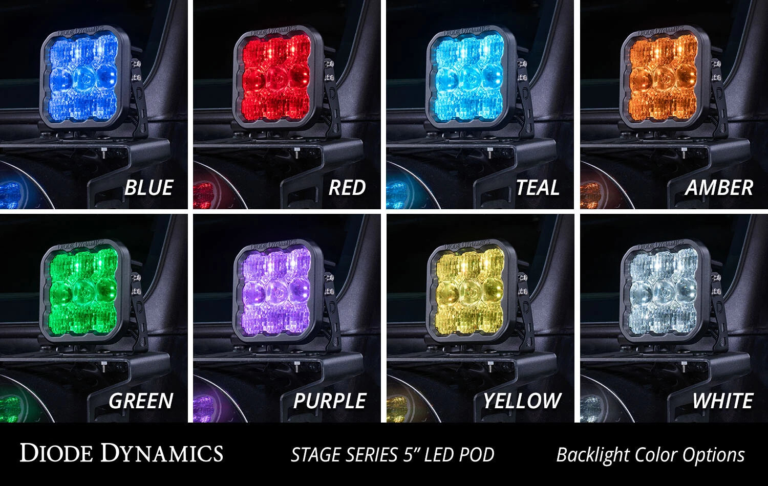 Pair SS5 Flood White Sport LED Pod Lights for Chevrolet Silverado (2014–2024)
