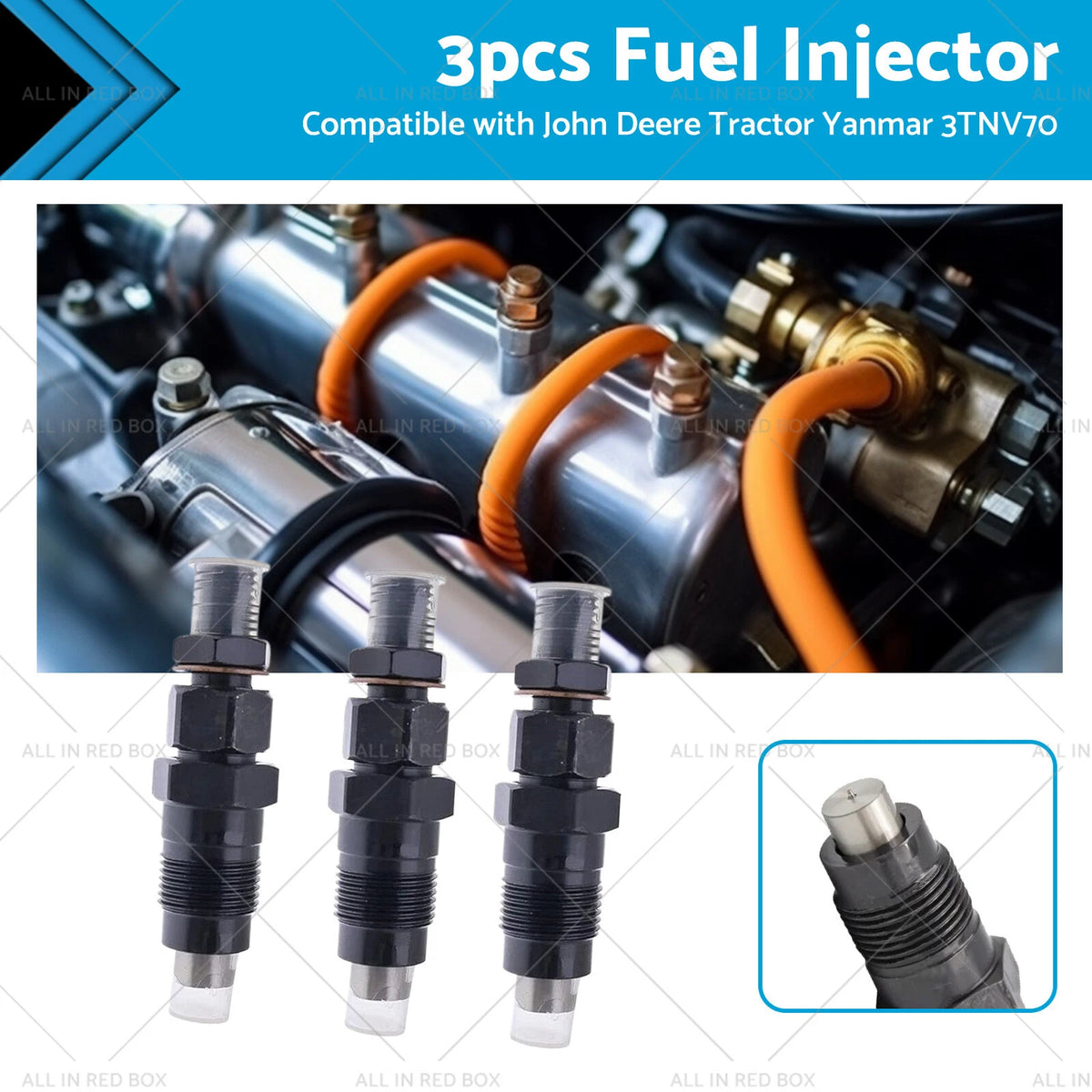 3X Fuel Injector for Kubota John Deere Yanmar 3TNV70 3TNV88 3YM30