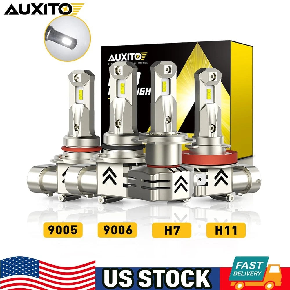Set of 4 AUXITO H11 H8 9006 9005 H4 9003 LED Headlight Bulbs 30000LM