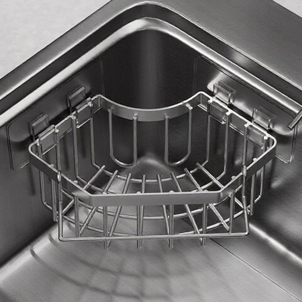 Stainless Steel Corner Rack for Cleaning Supplies (No Tools Needed)